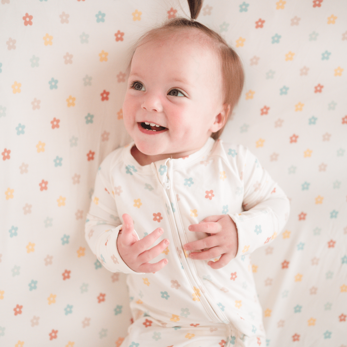 Bamboo 2-Way Convertible Zip Romper - Sunlit Daisy – bug + bean kids