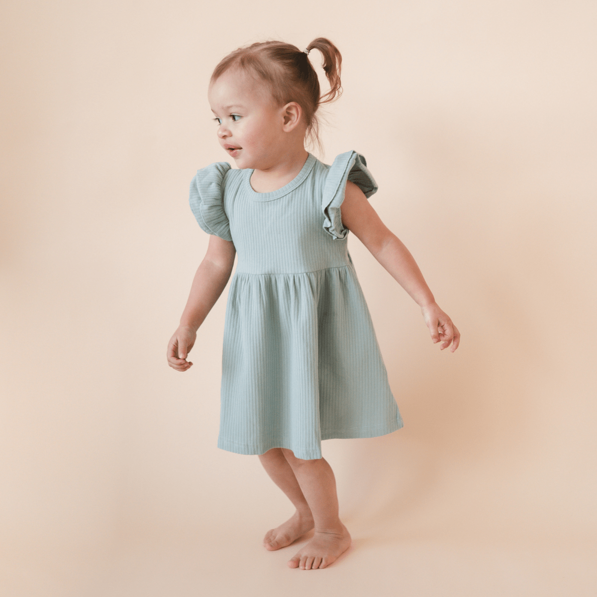 Organic Cotton Ruffle Dress 2-3Y by Bugandbeankids