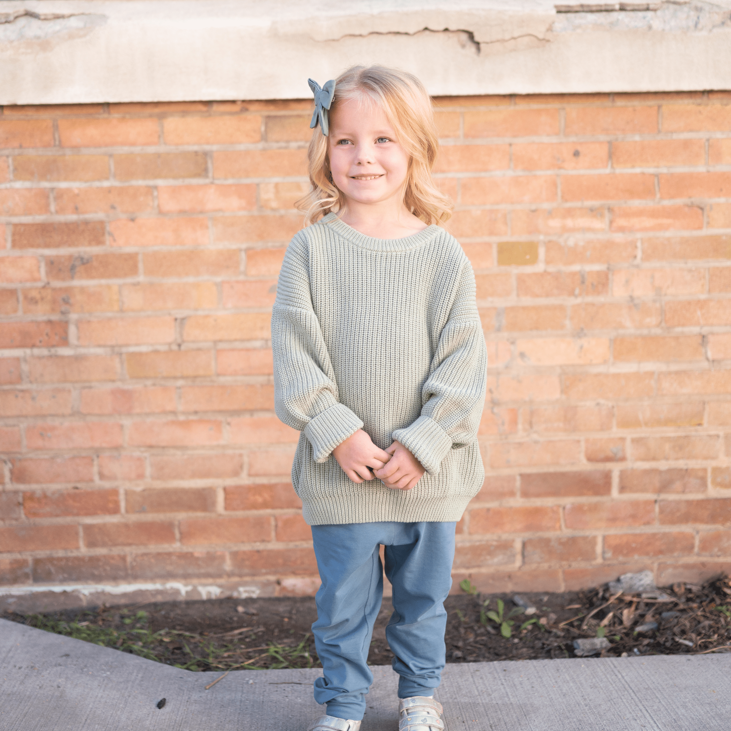 Sutton Chunky Knit Sweater – Sage | Organic Cotton Kids – bug +