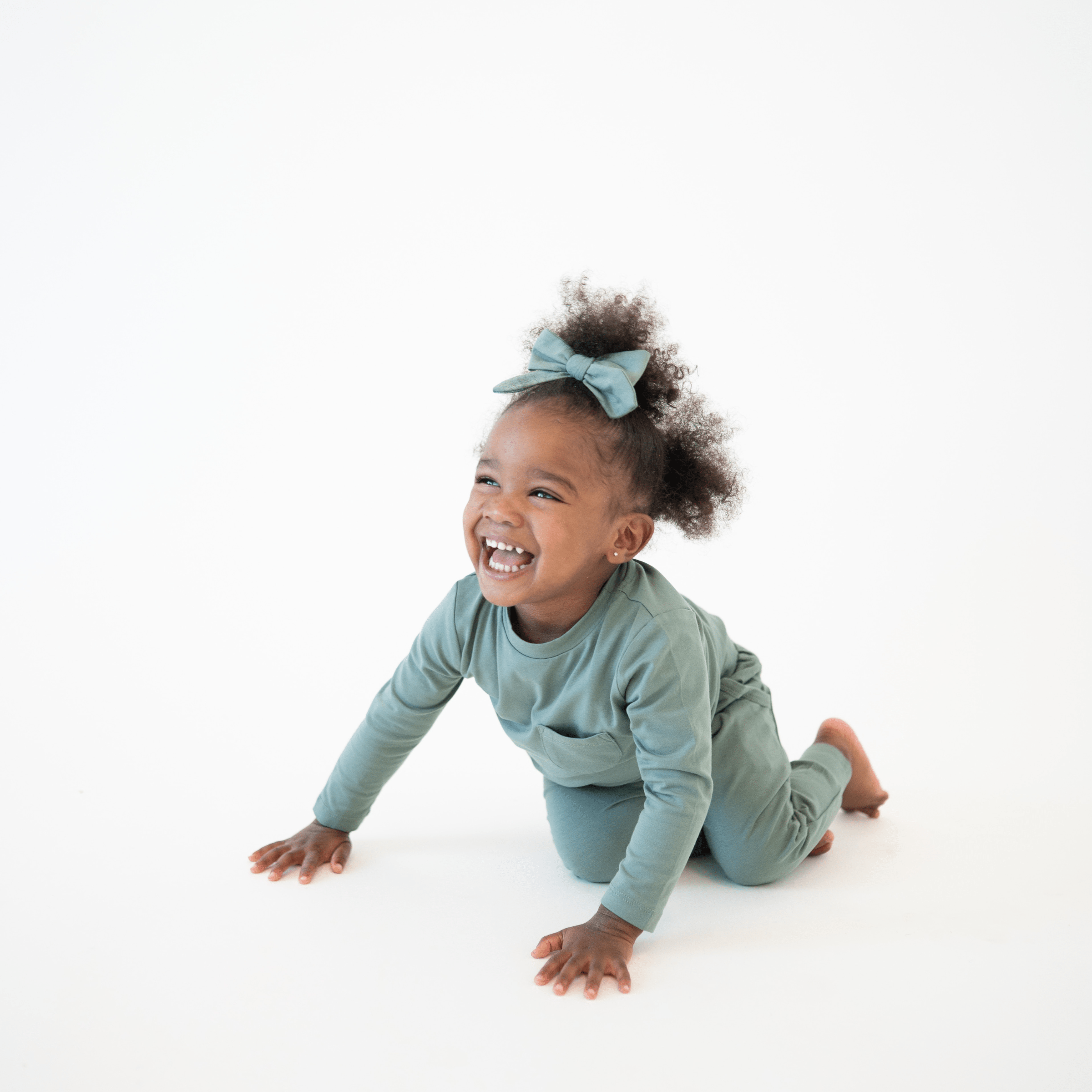Charlie Long Sleeve Tee – Thyme Green | Organic Cotton Kids – bug