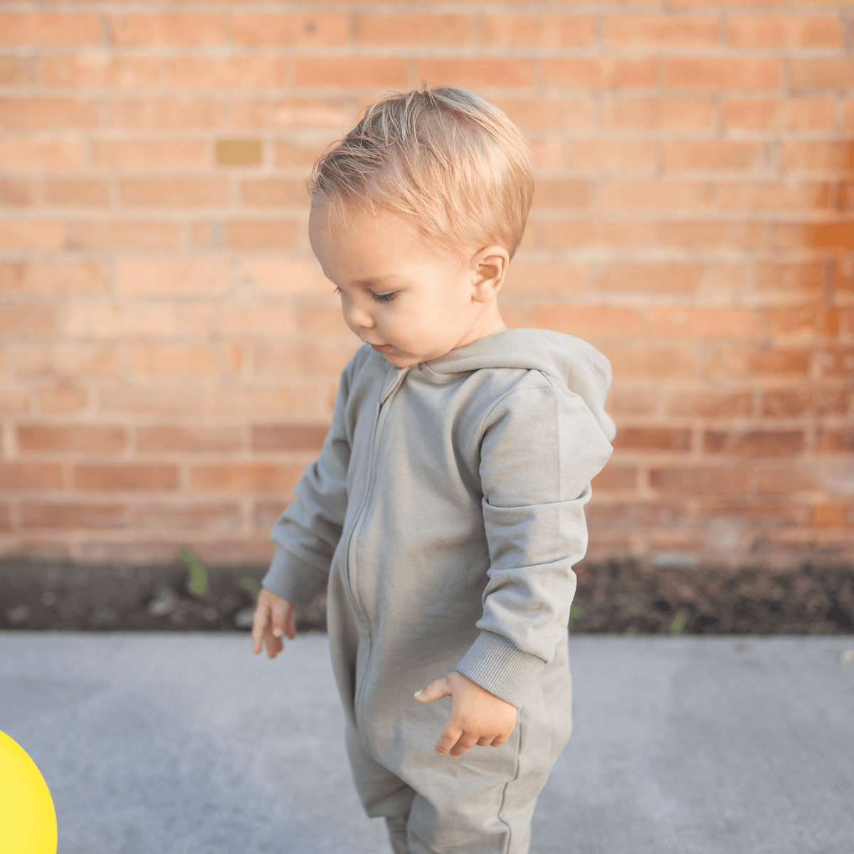 Hudson Hoodie Romper – Sage | Organic Cotton French Terry – bug +