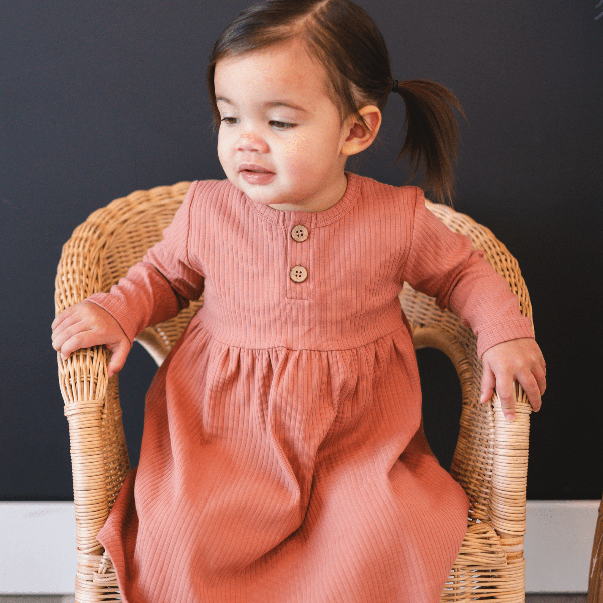 Organic Ribbed Cotton Dress 18-24M by Bugandbeankids