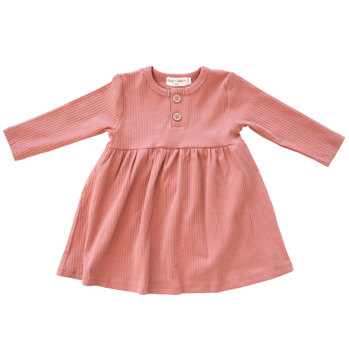 ribbed cotton dress Organic Ribbed Cotton Dress 18-24m By Bugandbeankids