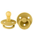 BiBS Classic Round Pacifier Set of Two - Size 1 Mustard