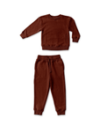 French Terry Kids Sweatsuit Set - Redwood