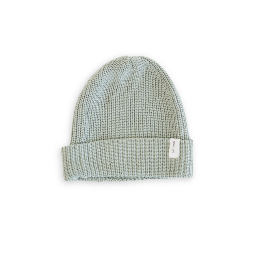 Chunky Knit Beanie – Sage | Organic Cotton Kids – bug + bean