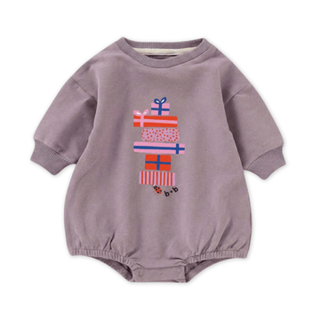 Holiday French Terry Bubble Romper - Gifts