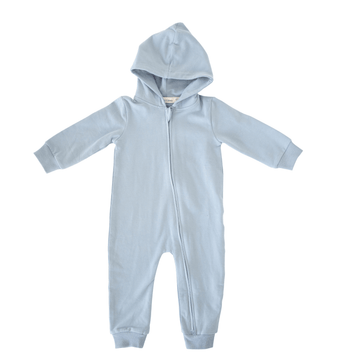 Hudson Hoodie Romper — Dusty Blue