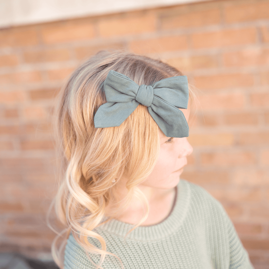 Jersey Bow Clip - Thyme