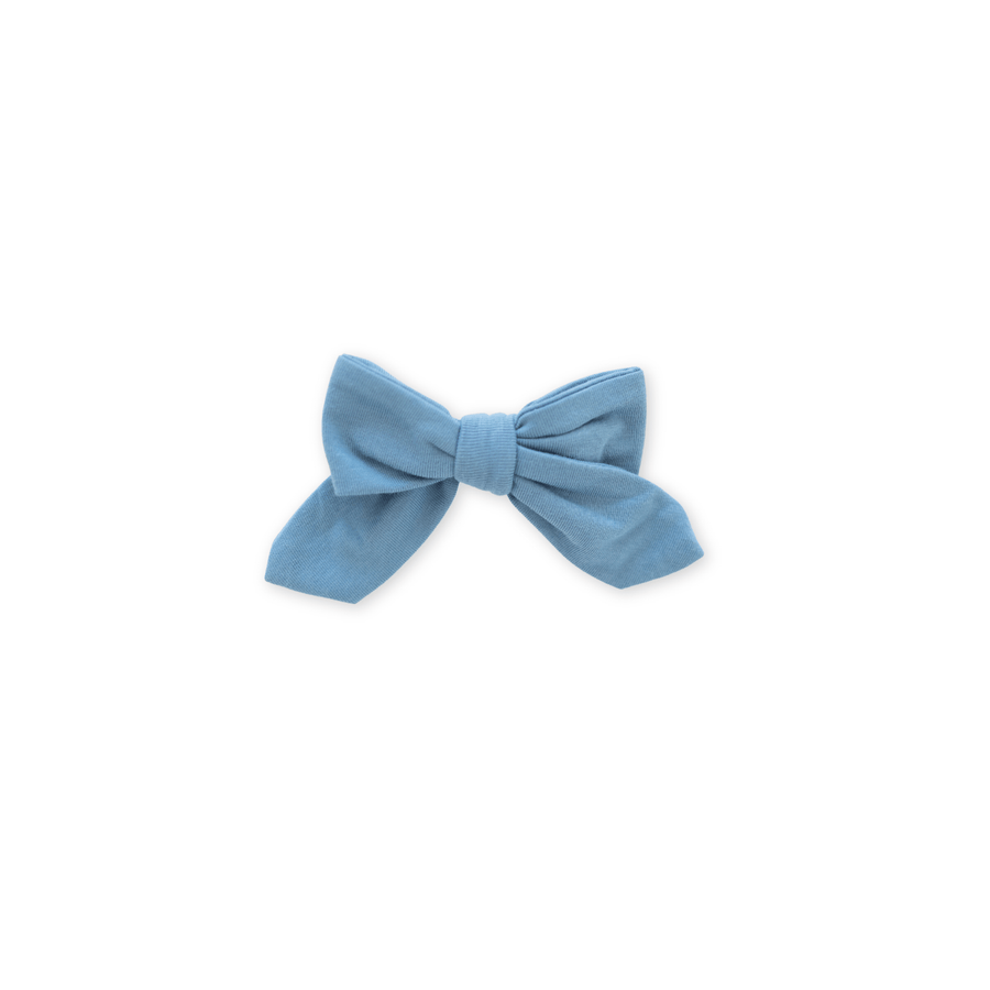 Jersey Bow Clip - Dark Cobalt
