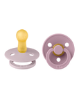 BiBS Classic Round Pacifier Set of Two - Size 2 Dusky Lilac Heather