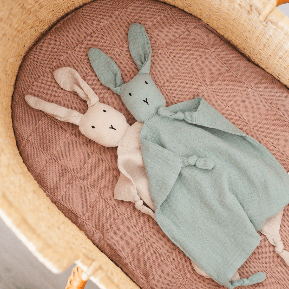 Okdiy Organic Cotton Muslin Baby Lovey Blanket - Bunny Or Koala Design, Security Blanket For Infants - View #4