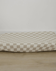 Cotton Muslin Change Pad Cover - Taupe Checkered