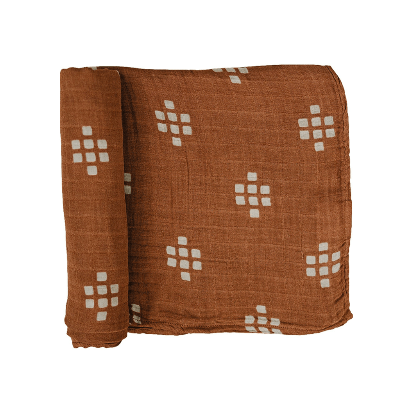 cotton muslin swaddle, chestnut textiles
