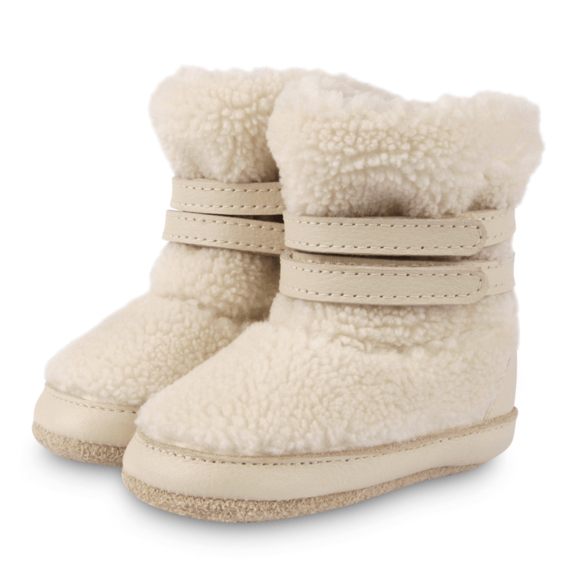 Larisso Shearling Leather Baby Boots, Off White – bug + bean kids