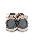 Noud Leather Baby Boat Shoe, Blue Stone