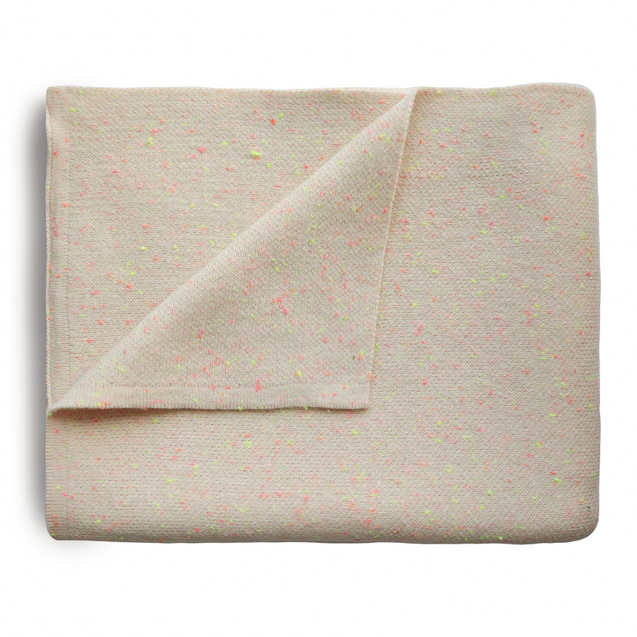 Knitted Confetti Baby Blanket - Peach
