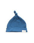 Organic Ribbed Knotted Hat Ocean Blue