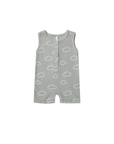 Ribbed Henley Romper - Clouds