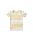 Ribbed Short Sleeve Tee - Yellow Stripe