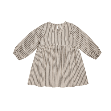 V-Neck Babydoll Dress, Micro Stripe