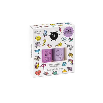 Water-Based Nail Polish + Nail Sticker Gift Set - Wow