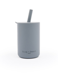 Bug + Bean Kids Silicone Cup with Lid and Straw, Cloud