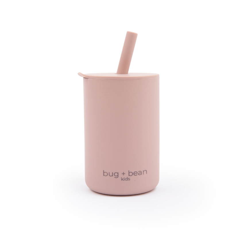 Bug + Bean Kids Silicone Cup with Lid and Straw, Lilac