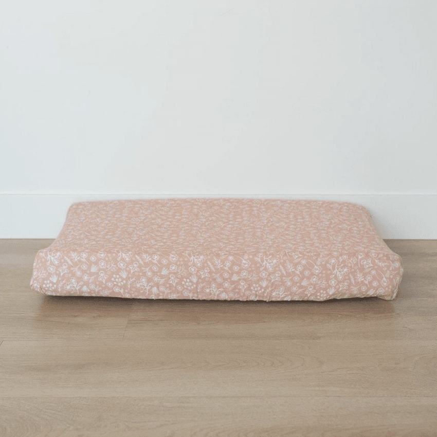 Cotton Muslin Change Pad Cover, Wildflower