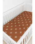 mebie baby cotton muslin chestnut textiles crib sheet
