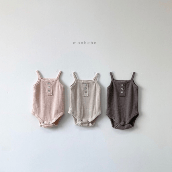 waffle baby bodysuit in brown