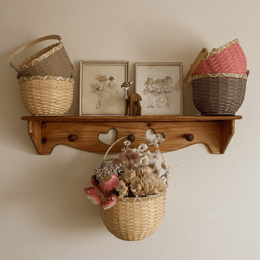 Small Blossom Basket - Light Grey